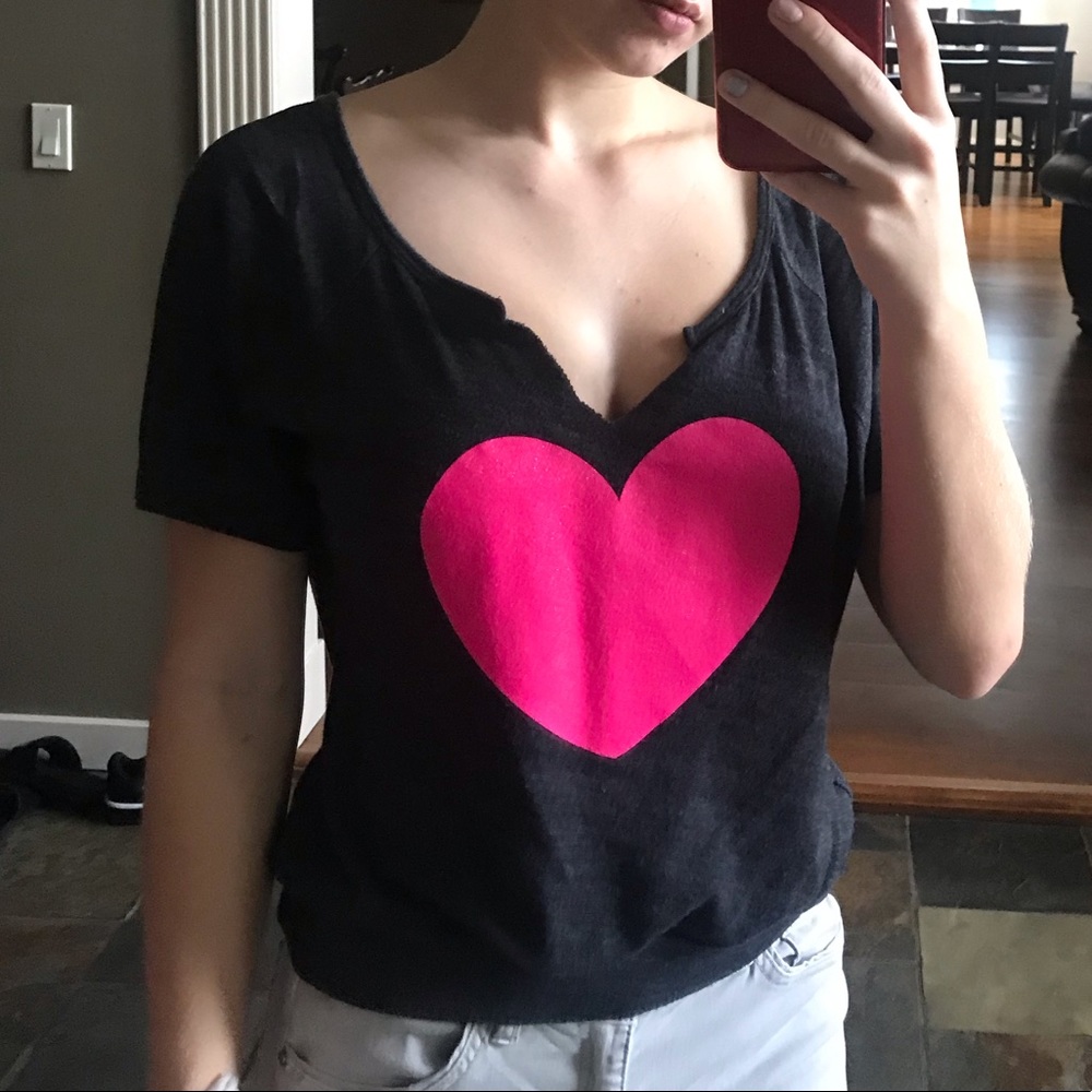 Cute Heart Criss Cross Back Top